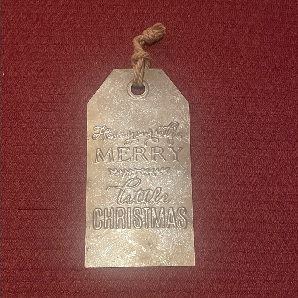 Silver Christmas Tag Ornament